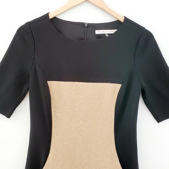 Trina Turk black tan colorblock sheath dress - Picture 5 of 10